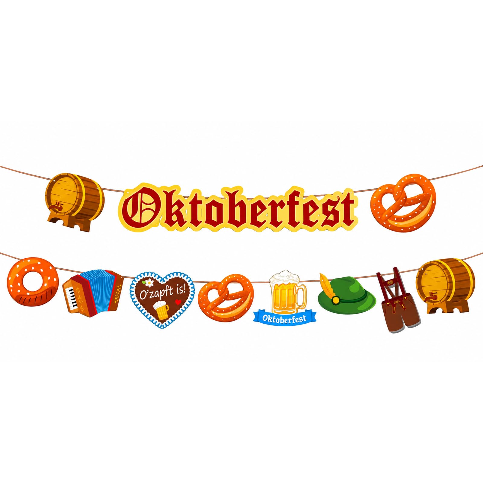 Flankor 2Pcs Oktoberfest Decorations Banner Set