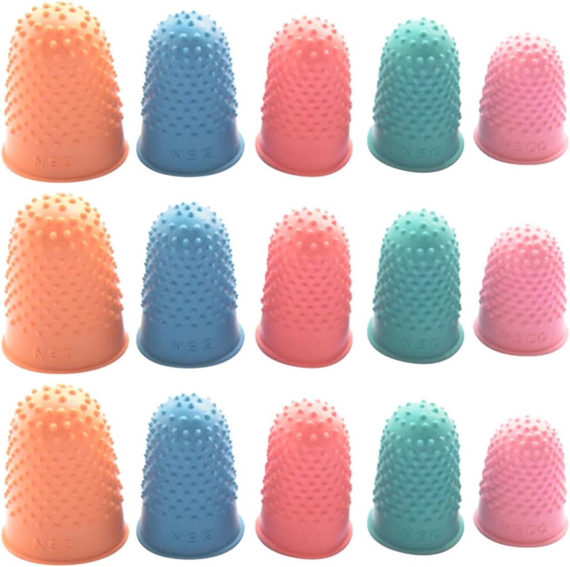 Kisangel Silicone Rubber Finger Sleeves Heat-Resistant Cots Non-Slip Finger Protective Covers 30pcs for Counting Money and Turning Pages
