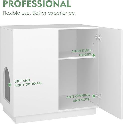 Miniatura 4 de Amunrbrek Caja de arena, muebles de caja de arena grande, muebles modernos para caja de arena para gatos con almacenamiento, gabinete lateral