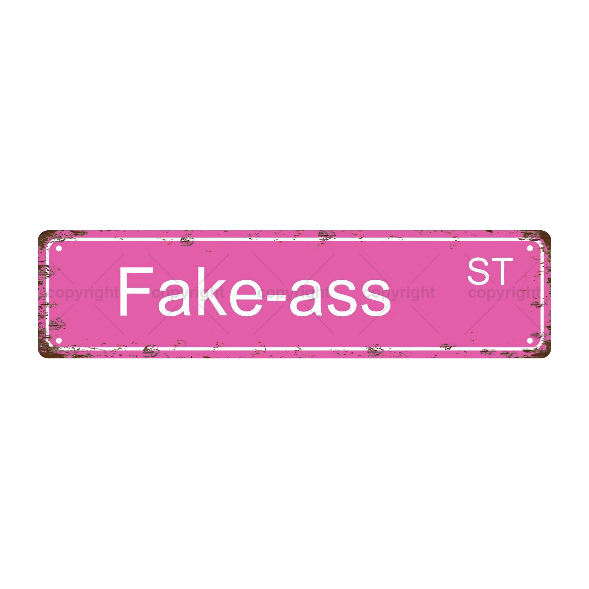 Fake-Ass St Sexual Metal Tin Street Sign Bar Cafe Garage Cave Home Room Wall Bathroom Farmhouse Garden Porch Patio Decor,4x16 Inch