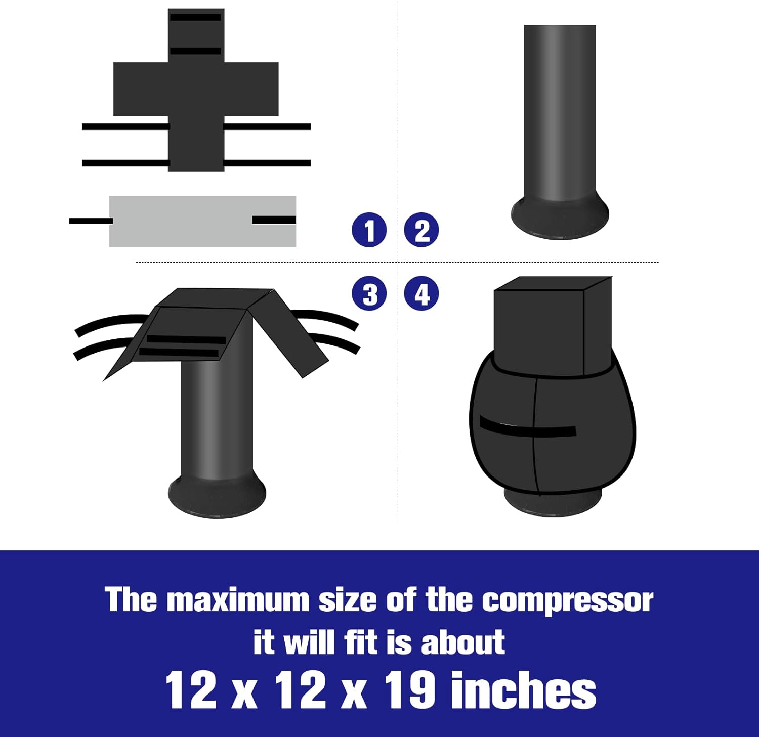 Pangda Air Conditioner Compressor Sound Blanket 10 x 10 x 19 Inches Heavy Duty Gray Ac Compressor Sound Blanket for Insulation Noise Reduction and Protection from Rain