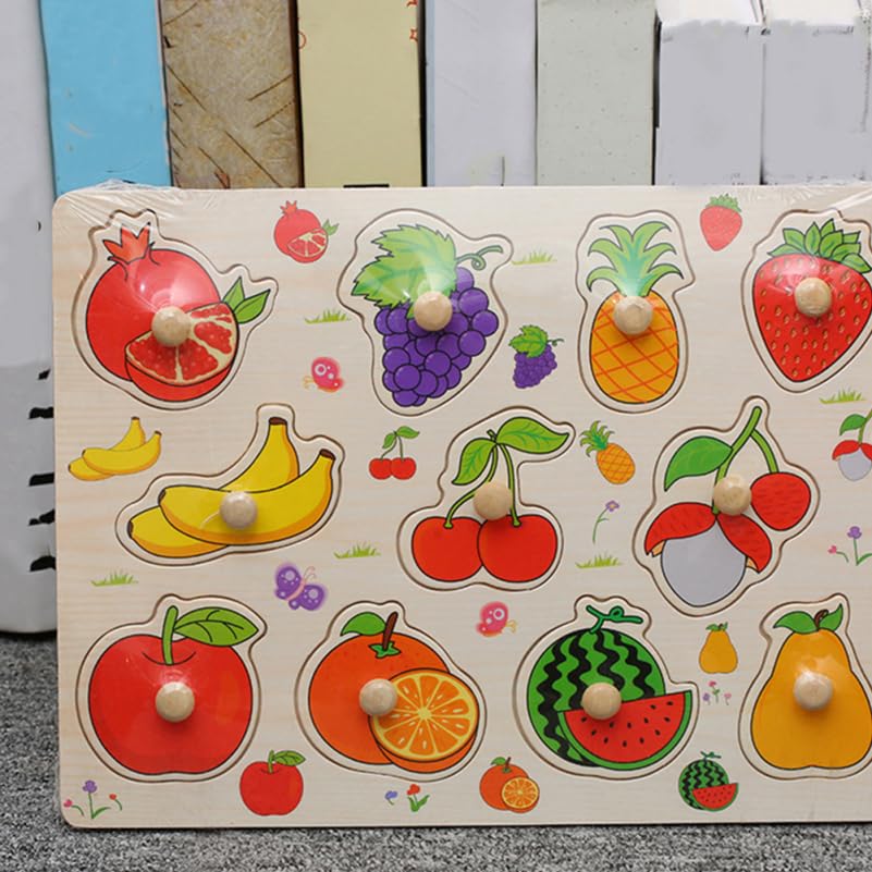 Homoyoyo 2 Pièces Puzzle Bois Montessori Éducatif Forme de Fruits pour Garçon Fille Apprentissage Précoce Puzzles à Encastrement Stimulants Pour Tout-Petits ÉVeil PréCoce
