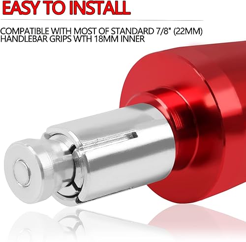 Miniatura 5 de Agarres universales para manillar de motocicleta, 78 pulgadas, 0.866 in, pesos de extremo de barra compatibles con Ninja 400 650 1000 KLR 650 Z900