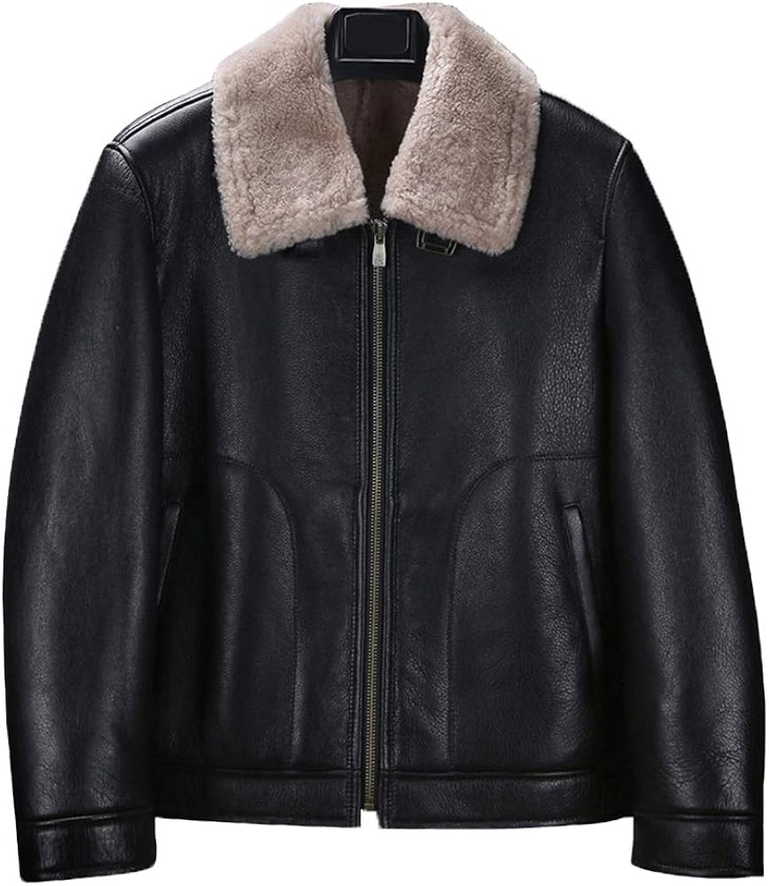 シープスキンジャケット ブラック Mサイズ Amazon | [Denny&Dora] 新しいメンズシープスキンシャーリング