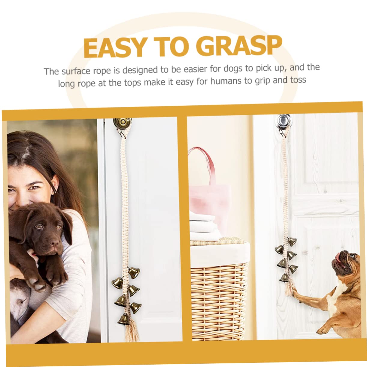 COLLBATH 2piezas Cadena De Timbre para Entrenamiento De Perros Cadena De Timbre para Salir Accesorio De Housetraining para Mascotas para Puerta Principal y Baño