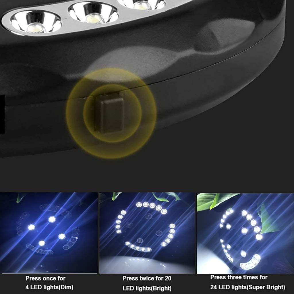ADITAM Lumières de Parapluie de décoration de Patio, lumière de Parapluie de terrasse Rechargeable, 24 lumières LED 3 Modes de lumière de Parapluie sans Fil à Commande USB pour tentes de Camping ou