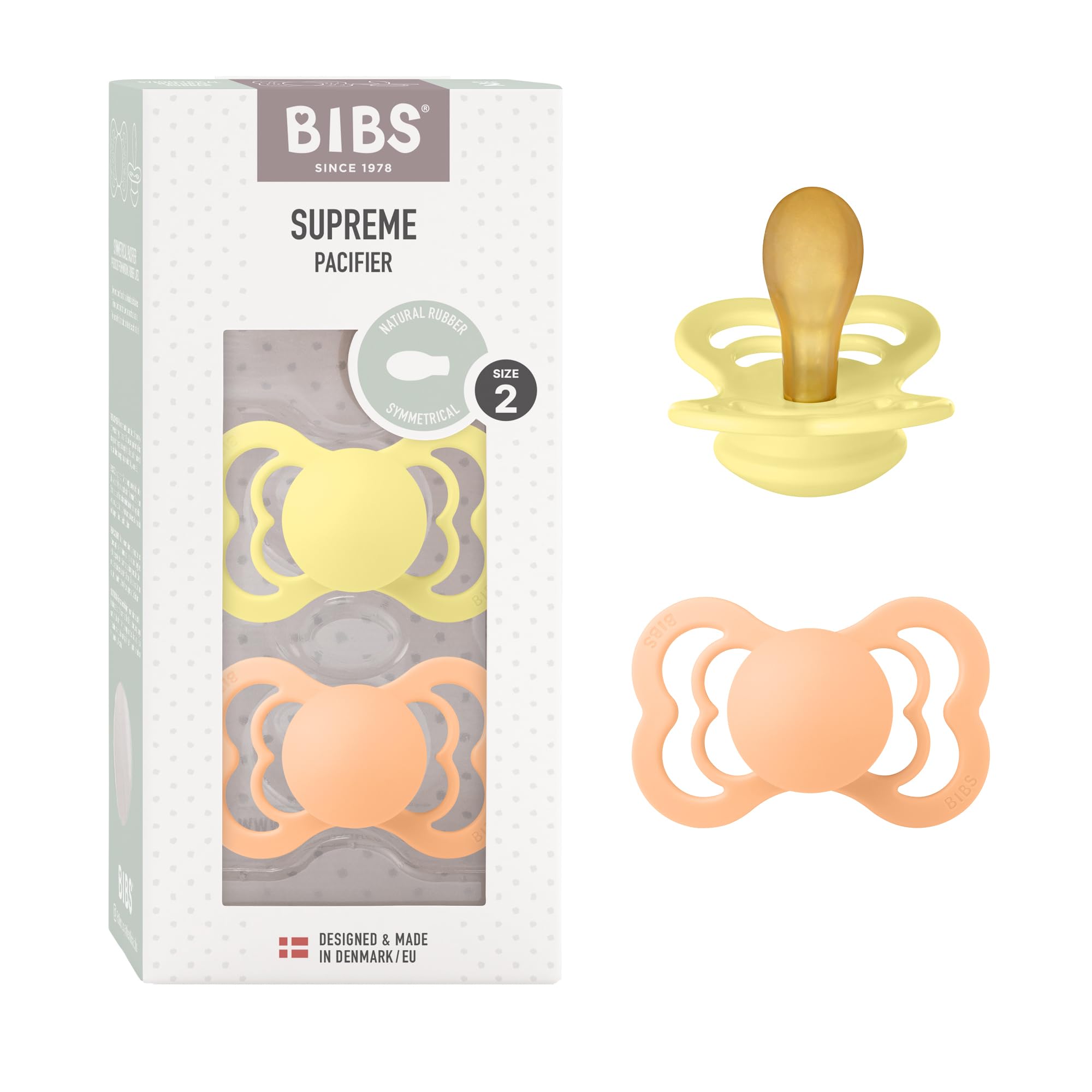 BIBS Supreme Paquete de 2 chupetes. Libre de BPA, Tetina con forma simétrica/Fisiológica. Látex natural, Hecho en Dinamarca. 0+ meses (Paquete de 2), Sage/Hunter Green — view 10