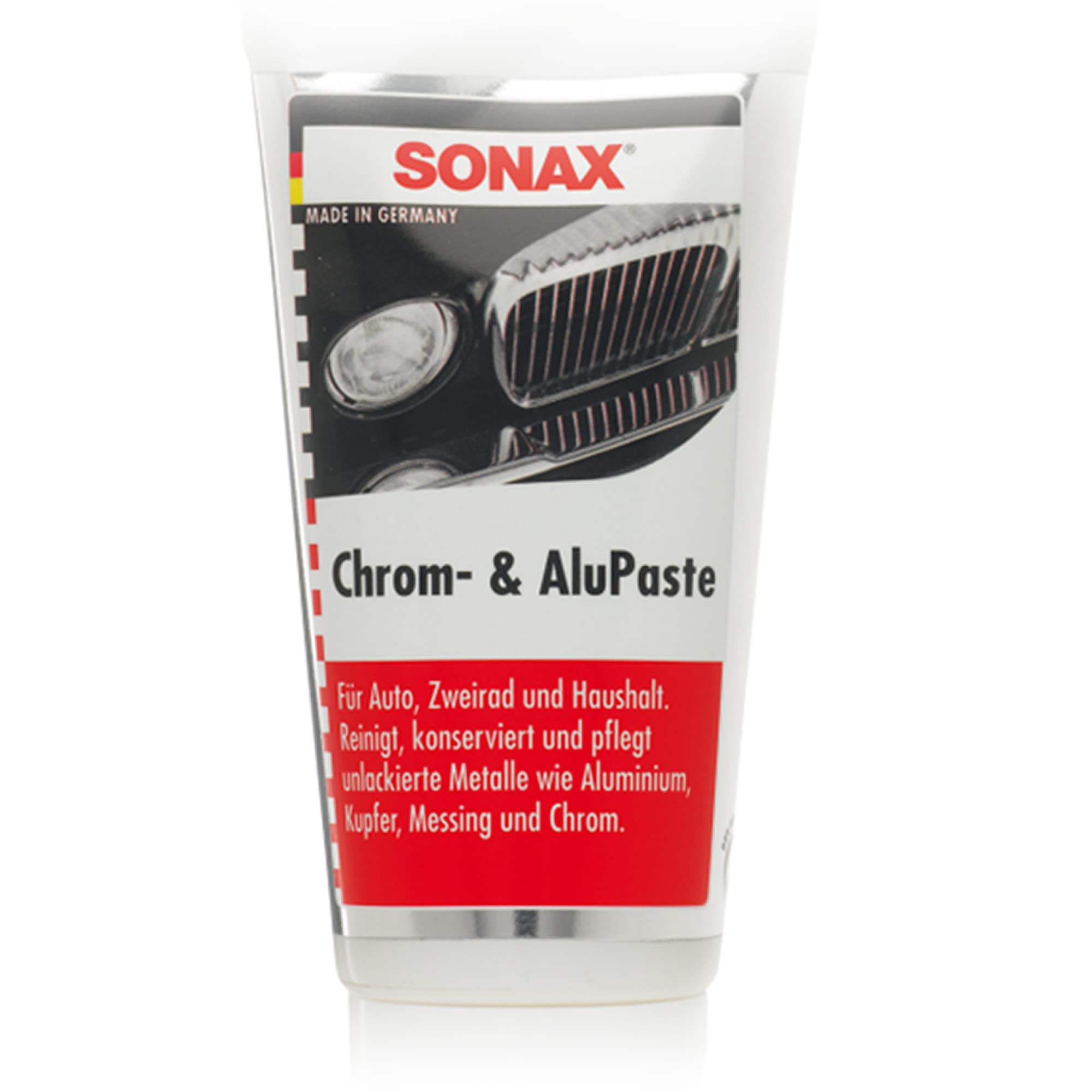 SONAX 6X 03080000 Chrom- & AluPaste Poliermittel Pflegepaste 75ml