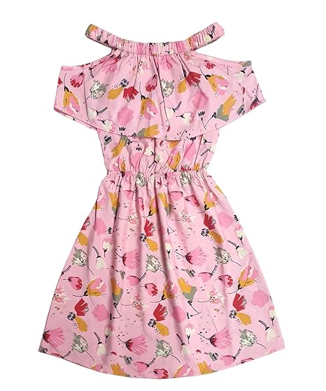 Girls Designer Floral Print Knee Length Dress