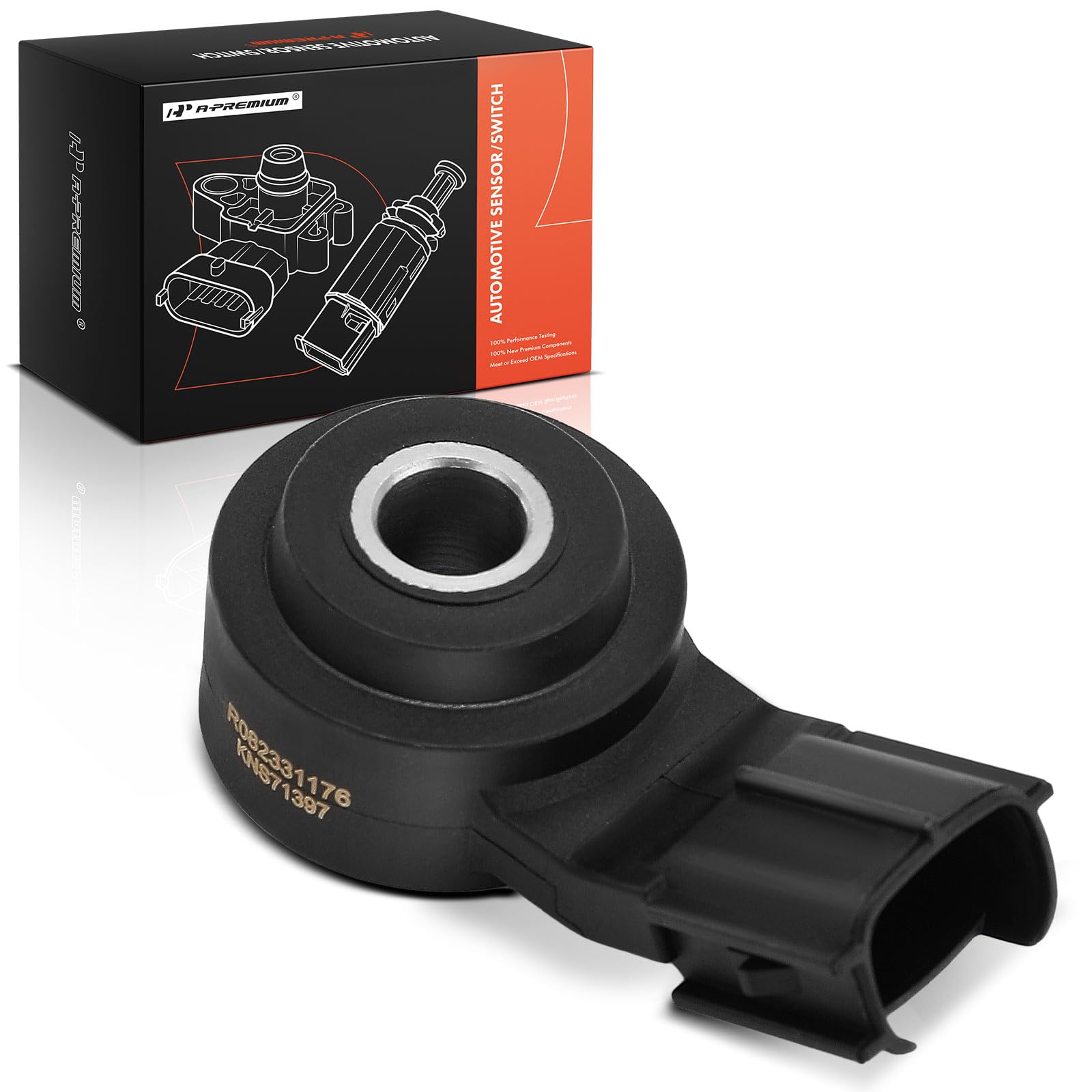 A-Premium Knock Detonation Sensor Compatible with Toyota, Lexus, Scion Models - 4Runner, Avalon, Camry, Highlander, Matrix, FJ Cruiser, Prius, Tacoma, Sienna, ES330, GS350 & More, Replace# 8961502020