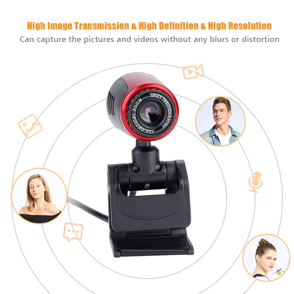 Webcam USB 0.3MP Con Microfono - Per PC, Rotazione 360°, Per Skype E Videochiamate - Foto 11