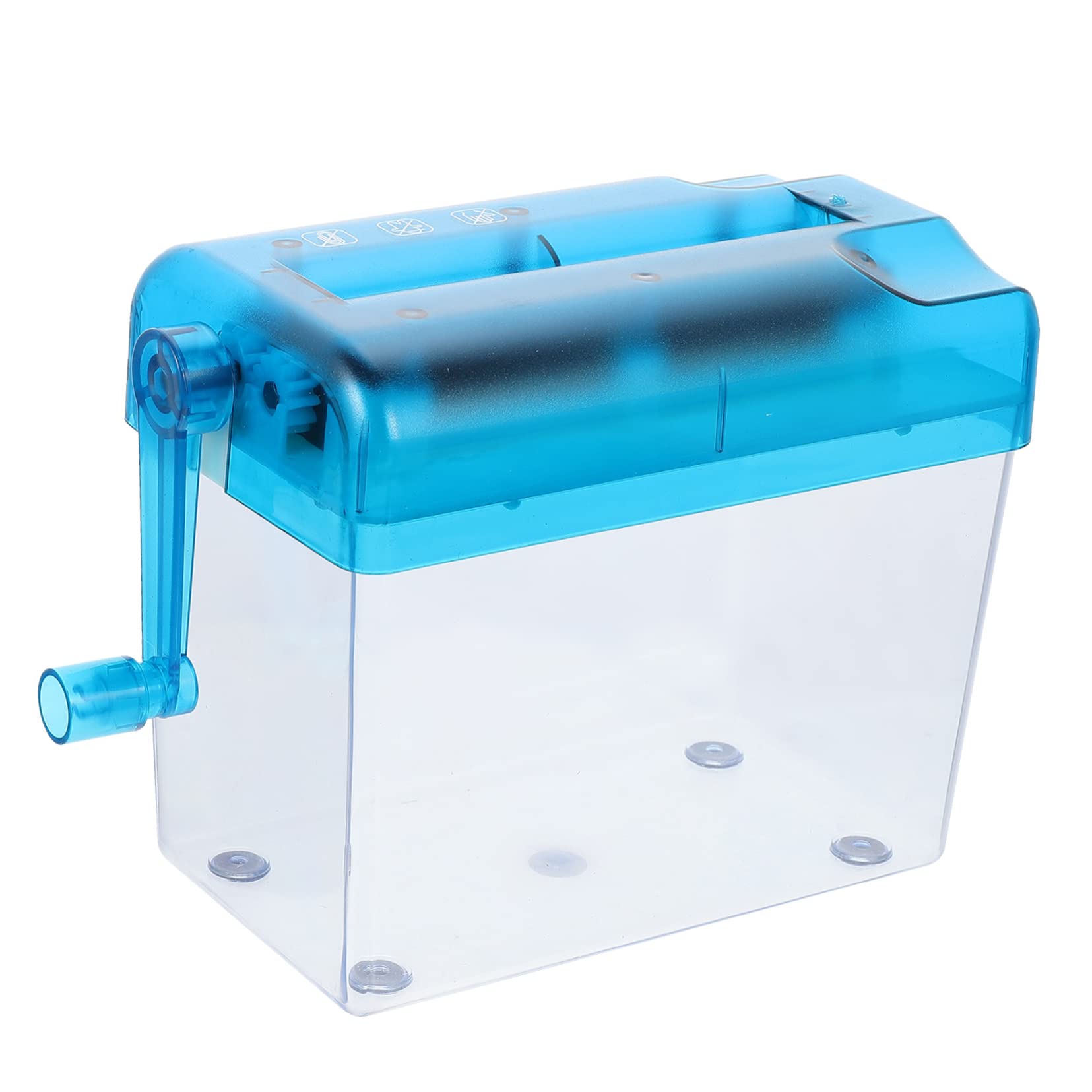 SEWACC Desktop Manual Shredder Compact Wear Resistant Shredding Device for Home Office Use Easy Clean Shredder with Wastebasket for Efficient Document Disposal