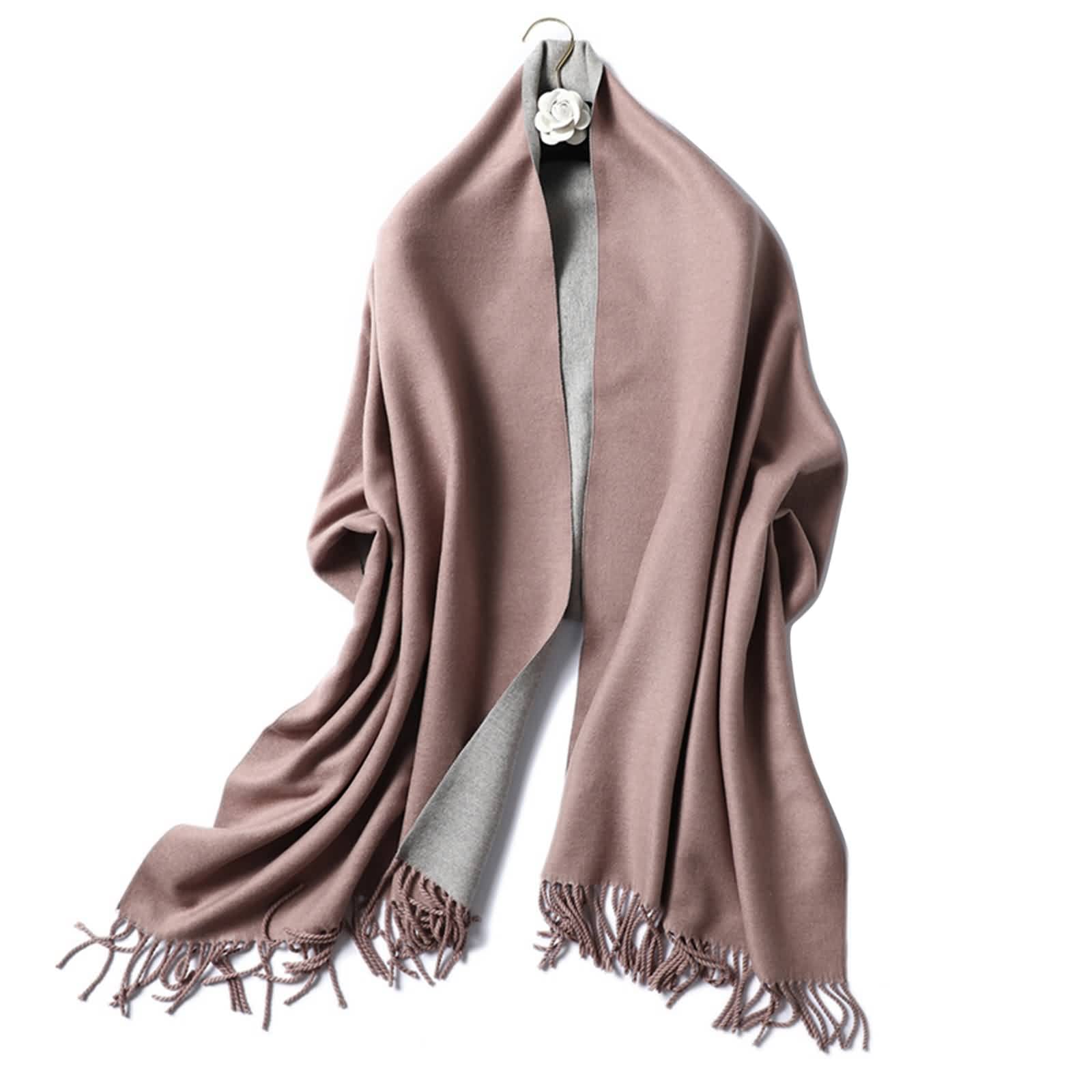 Bufanda de mujer, bufanda de invierno para mujer, sensación de cachemira de imitación de cachemir de doble cara de color sólido cálido de los hombres accesorios, Estilo 5