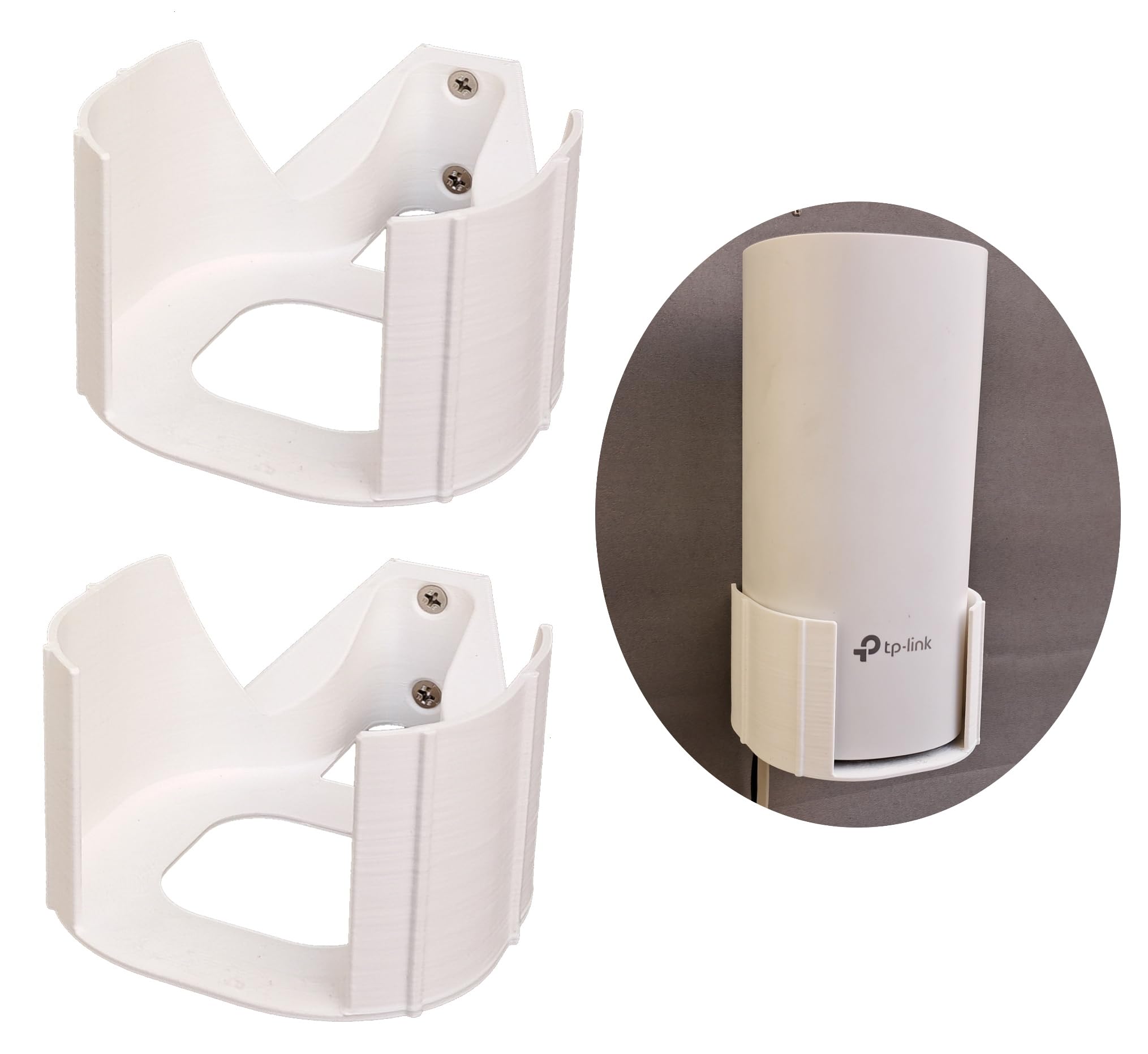 Wall Mount Bracket for TP-Link Deco M4, E4, S7 Mesh WiFi Router, with Cable Management, Pack of 2-image-0