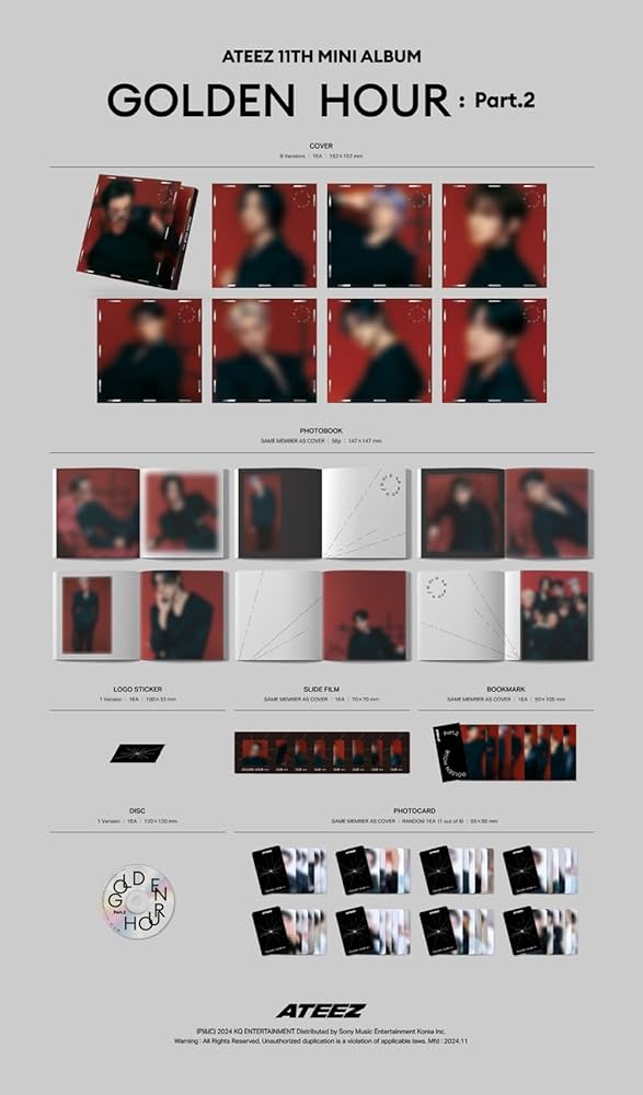 ATEEZ GOLDEN HOUR : PART.2 11th Mini Album (DigiPack HONG JOONG