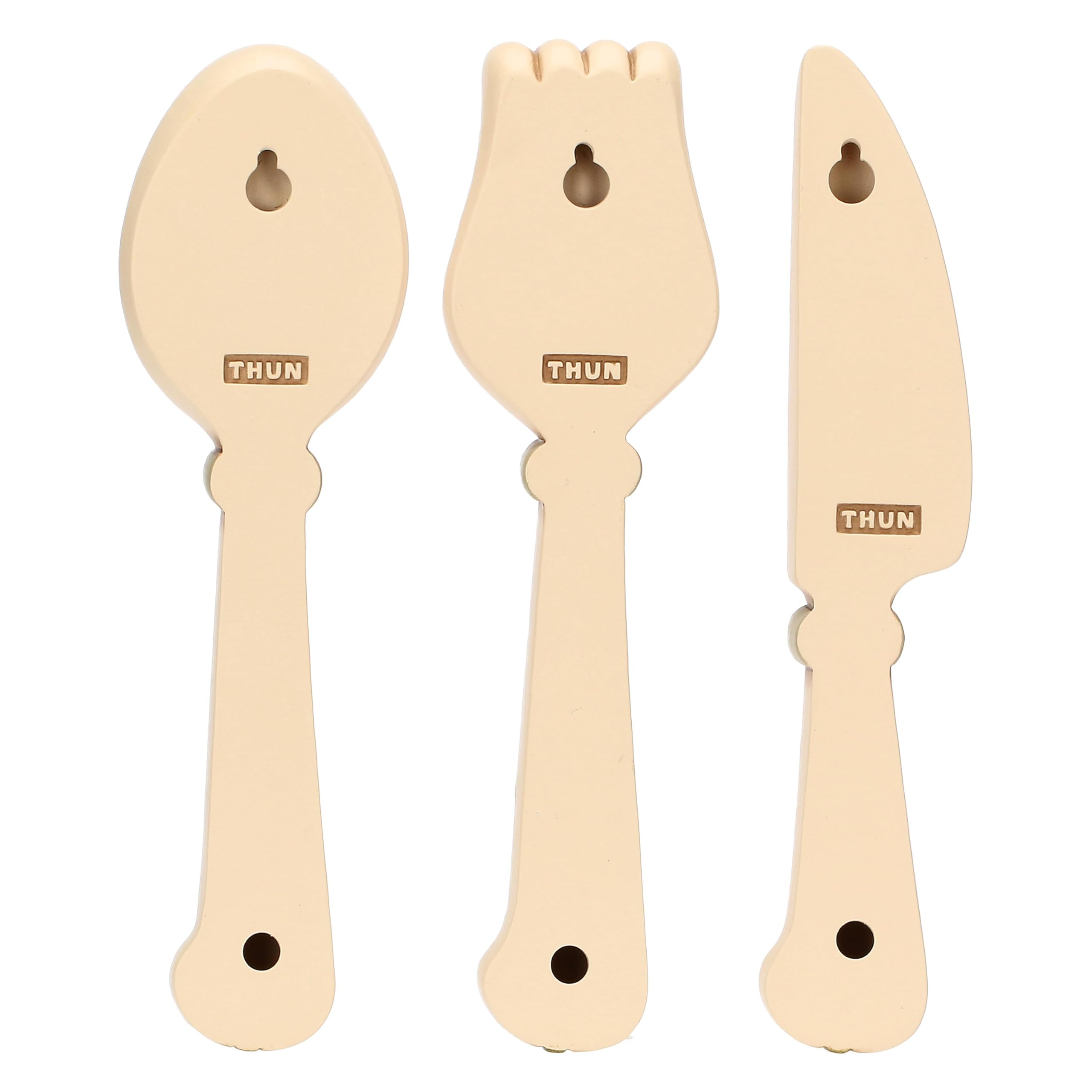 THUN - Set 3 posate da parete - ceramica - Collezione Country Bloom - "FORCHETTA 6,8x2,9x2,4 cm H COLTELLO 5,5x 2,9x 2,4 cm H CUCCHIAIO 7,2x2,9x2,4cm H"