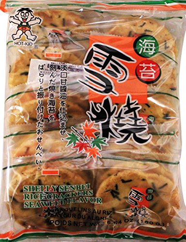 米餅Hot-Kid Japanese Style Shelly Senbei Rice Cracker -Seaweed 5.64 oz (Pack of 4)