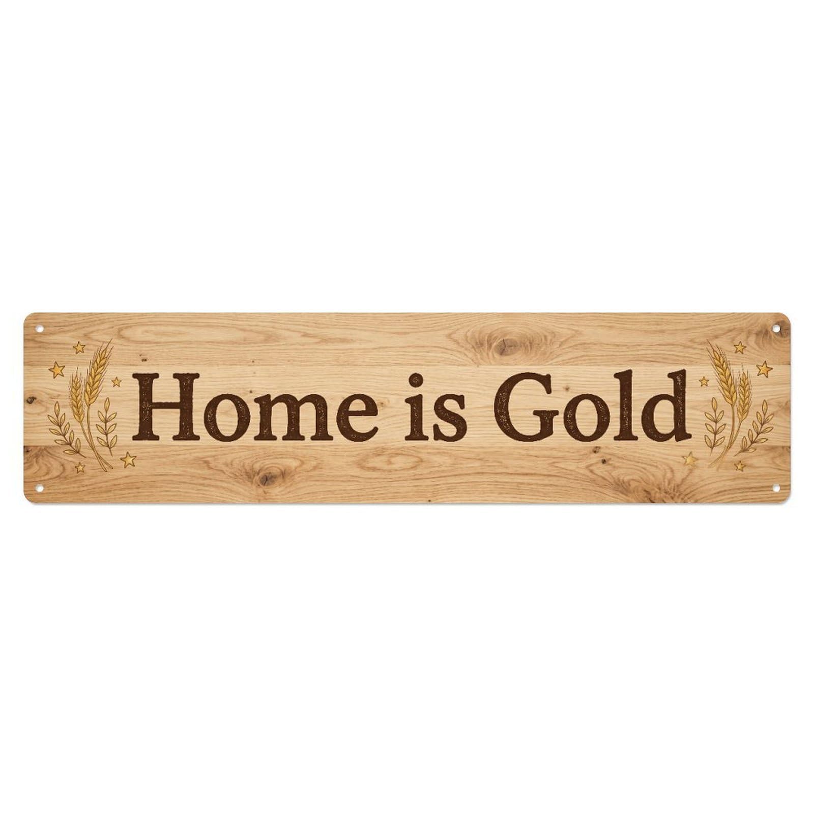Home Is Gold Precious Value Metal Tin Skinny Sign Plaque Wall Decor for Cafe, Club Bar, Office, Home Garden Metal Poster 4x16Inch
