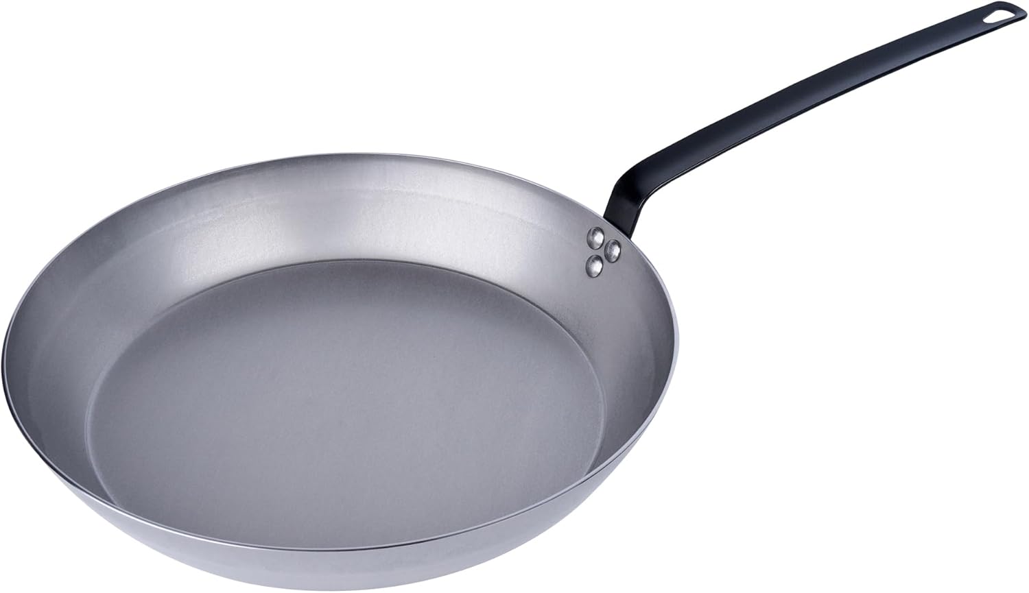 Restaurantware Met Lux 16 Inch Fry Pan, 1 No-Stick Frying Pan - Induction-Ready, Triple-Riveted, Silver Carbon Steel Cooking Skillet, Durable, For Searing, Sauteing, And Browning Food 16" Carbon Steel / 1