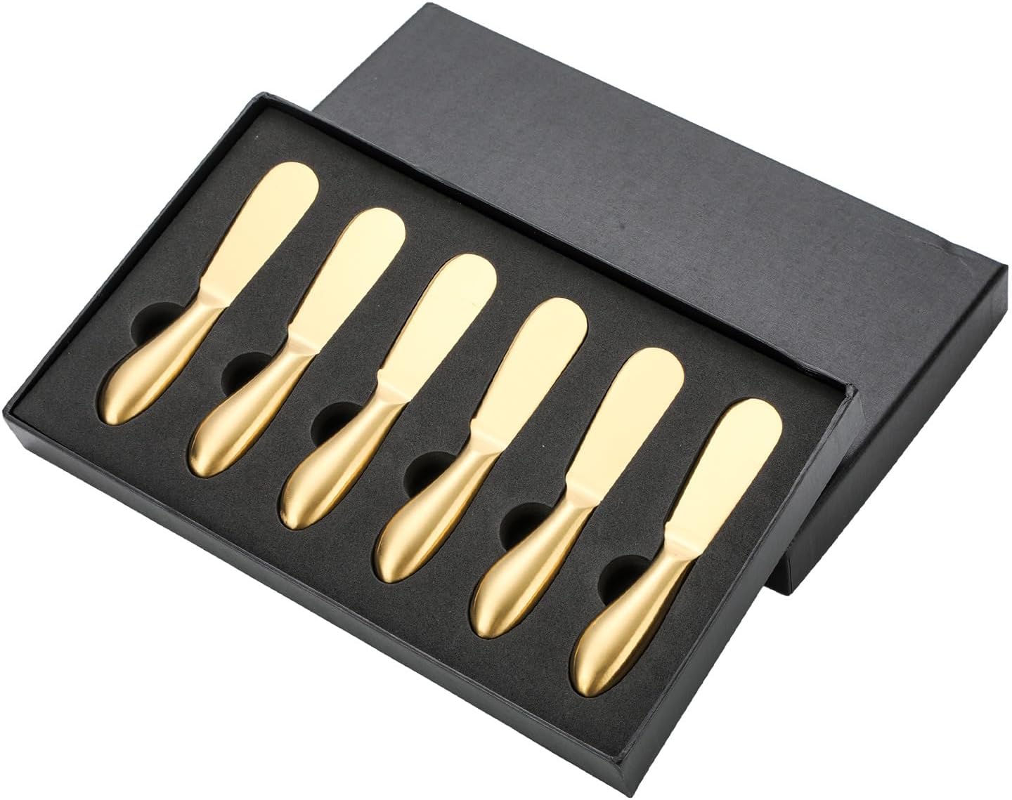 Flatware Silverware Set, 6/24/36/48/60/72 Pieces Stainless Steel Thick Cheese Butter Knife Household Baking Jam Pizza Butter Knife, Tableware Cutlery Set(Gold,36 Pieces)