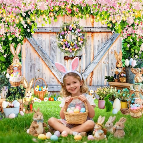 Fondo Fotográfico de Pascua 7x5 ft Verde miniatura 2