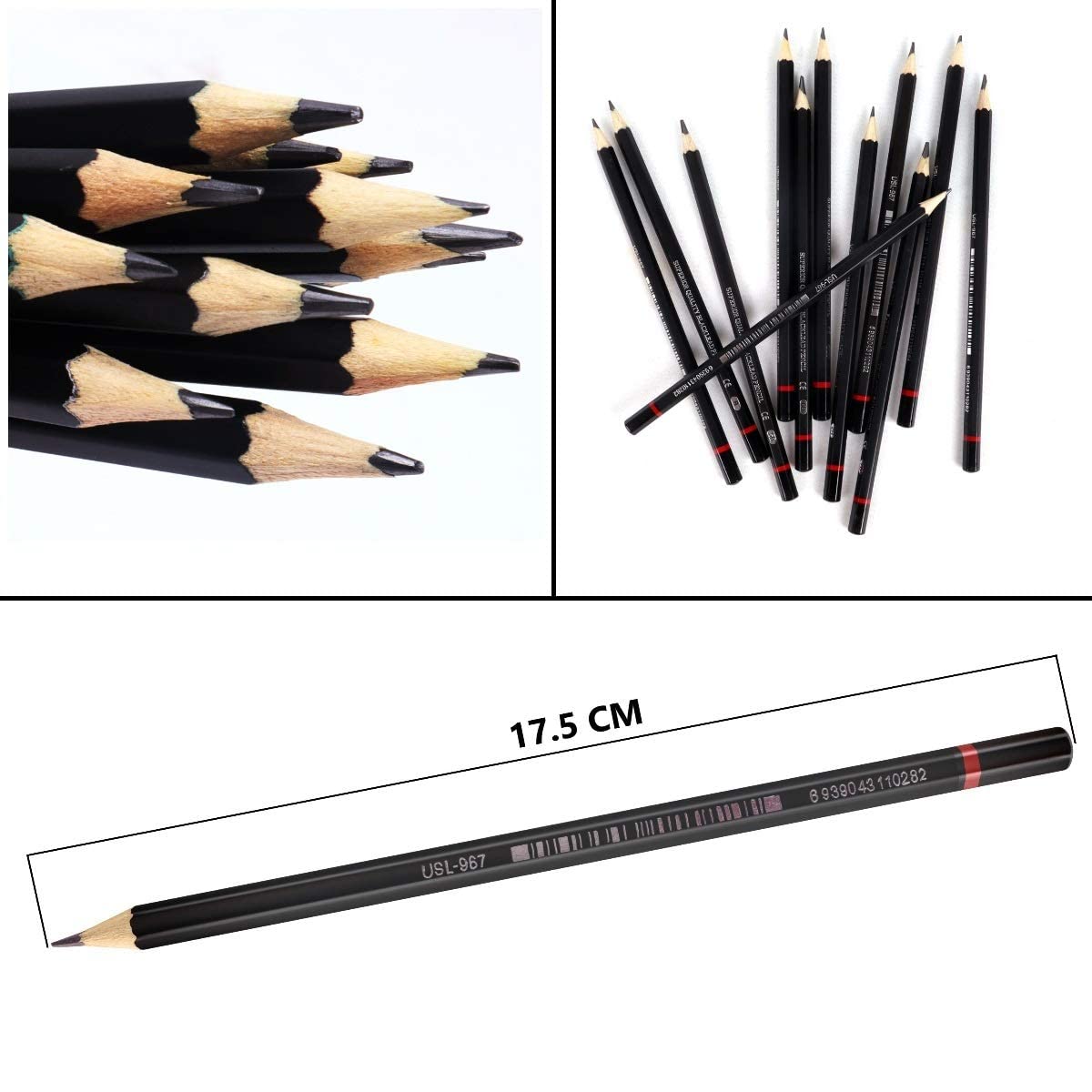 Corslet 135-teiliges Kunstbedarf: 120-teiliges Farbstifte-Set mit Skizzenbuch, Radiergummi, Spitzer und 12-teiliges Zeichenstift-Set, Schattierung, Graphit-Skizzierstifte, Ölbasis, Farbe zum Zeichnen