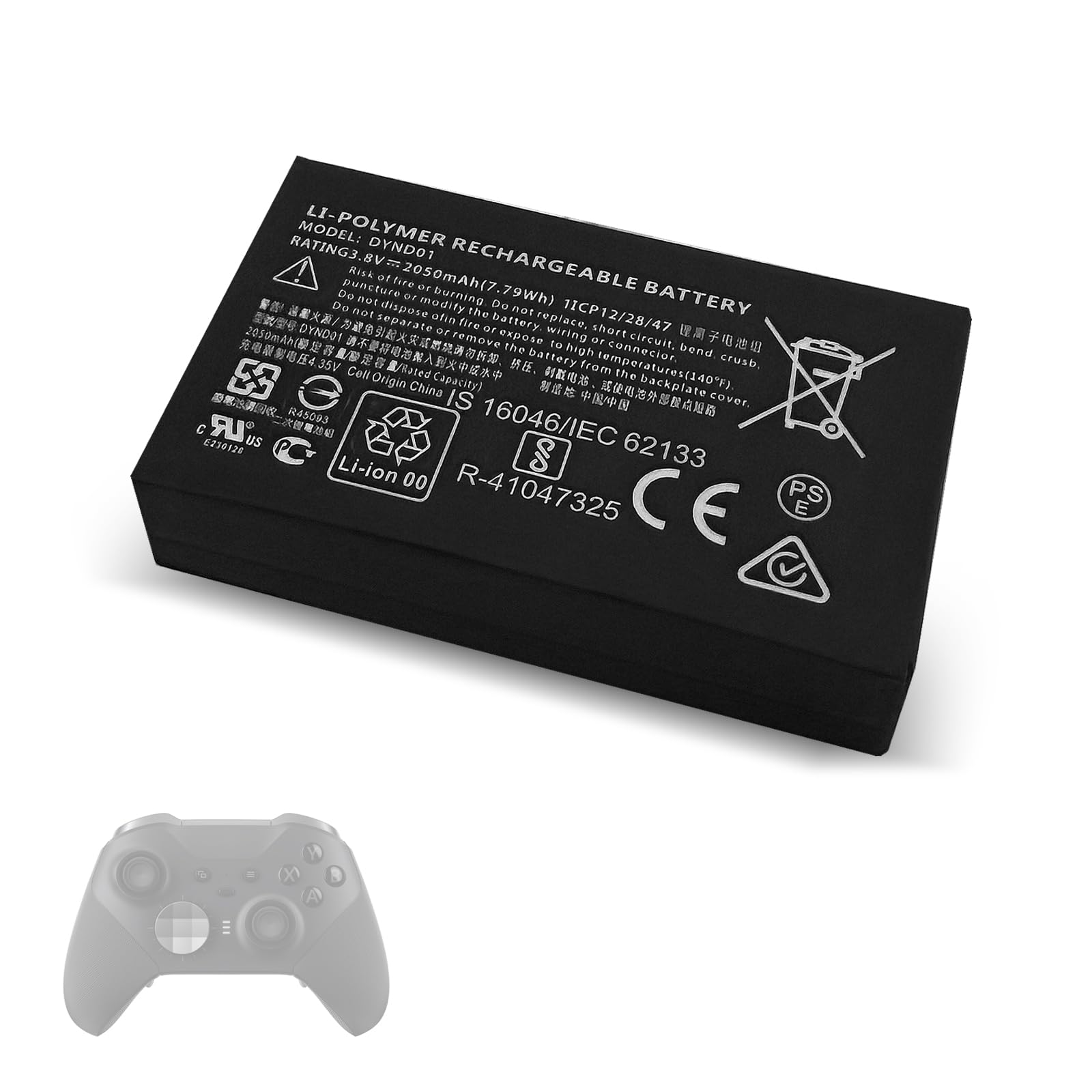 Batteria di ricambio per DYND01 – Compatibile con controller Microsoft Xbox Elite Series 2, 3,8 V 2050 mAh