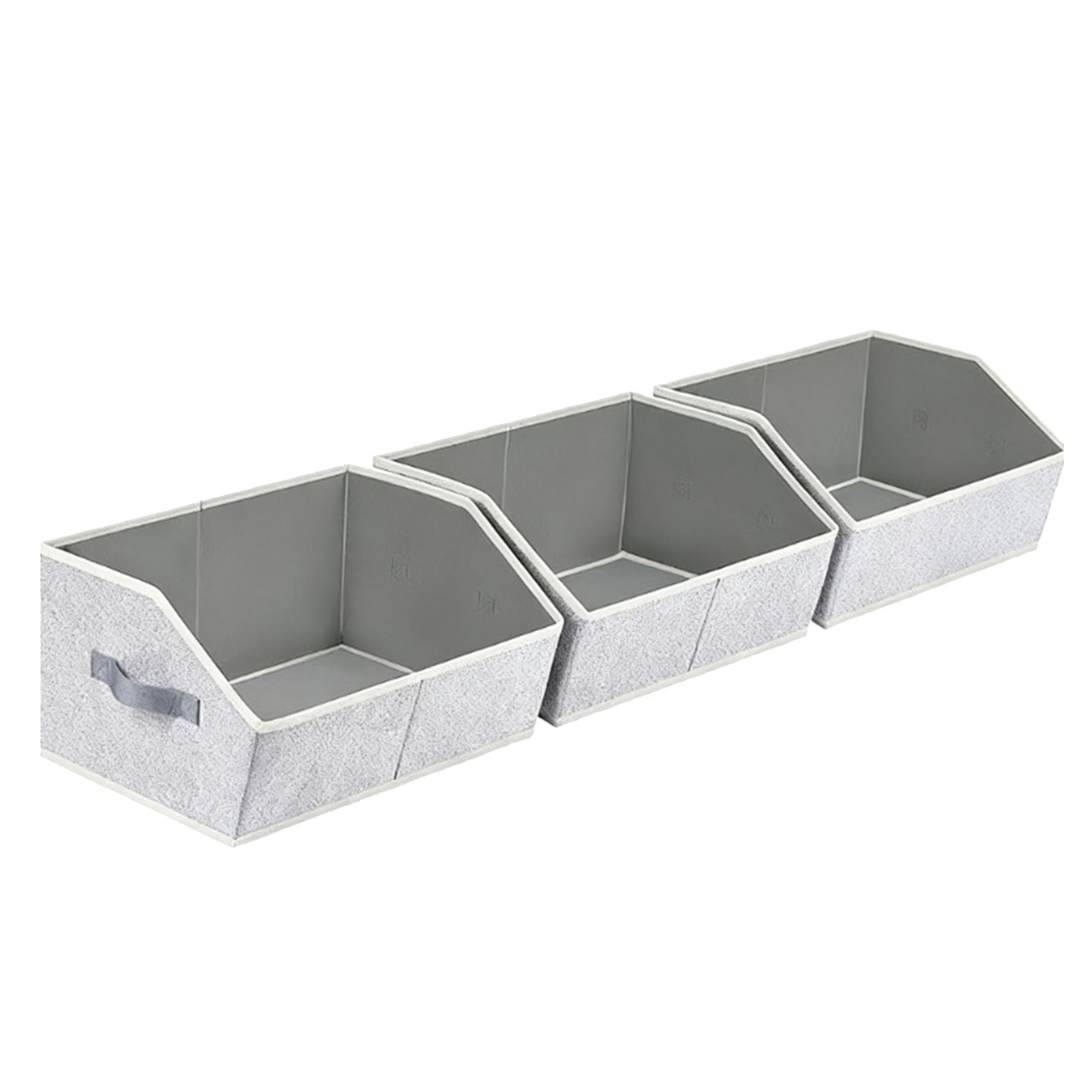 Eujgoov Contenitori Portaoggetti Trapezoidali Pieghevoli in Tessuto, Grandi Organizzatori per Armadio con Maniglie, Soluzione Organizzativa da 6 Pezzi per Camera da Letto e Soggiorno (GRAY)