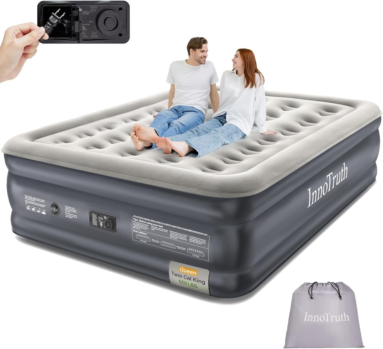 InnoTruth Air Mattress Queen with Built in Pump