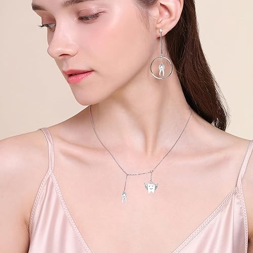 Miniatura 5 de CHGCRAFT 80 dijes de dientes de aleación de 4 estilos, dijes colgantes de dientes con alas para bricolaje, collares, pulseras, suministros de