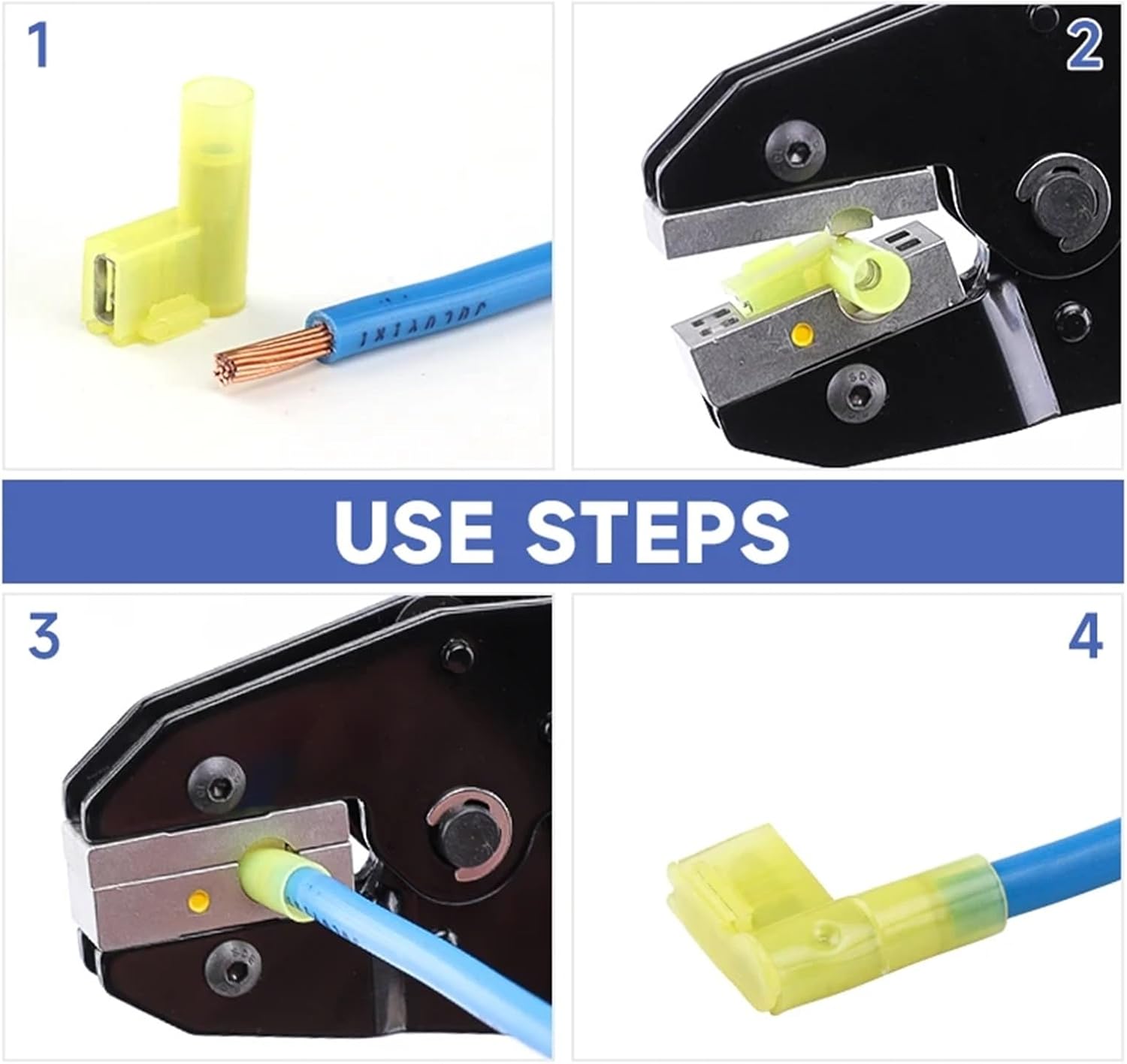 Flag Terminals FLDNY5.5-250 Crimper Pliers YF-09FL For 12-10AWG(4-6mm²) Wire Crimping Tools Spade Pre-Insulated Connector