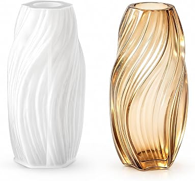 Vase Resin Molds Silicone, 3D Twisted Wave Striped Epoxy Resin Casting Molds, Flexible Durable Silicone Molds for Crafts Home Decor Table Centerpiece Gift Making