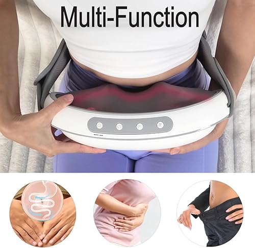 Miniatura 3 de Cinturón de masaje abdominal inalámbrico, máquina de vibración adelgazante portátil con doble rotación y calefacción, 3 modos de masajeador de