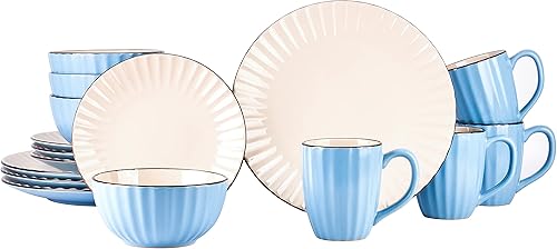 Miniatura 2 de Osita Strip - Vajilla de cerámica (16 unidades), color azul