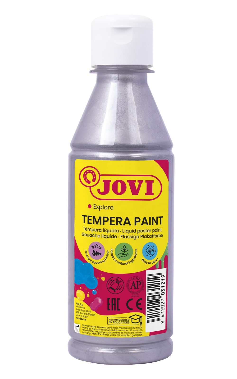Jovi JOVI-50237 Tempera Bottle, Silver, 250 ml (Paquete de 1)