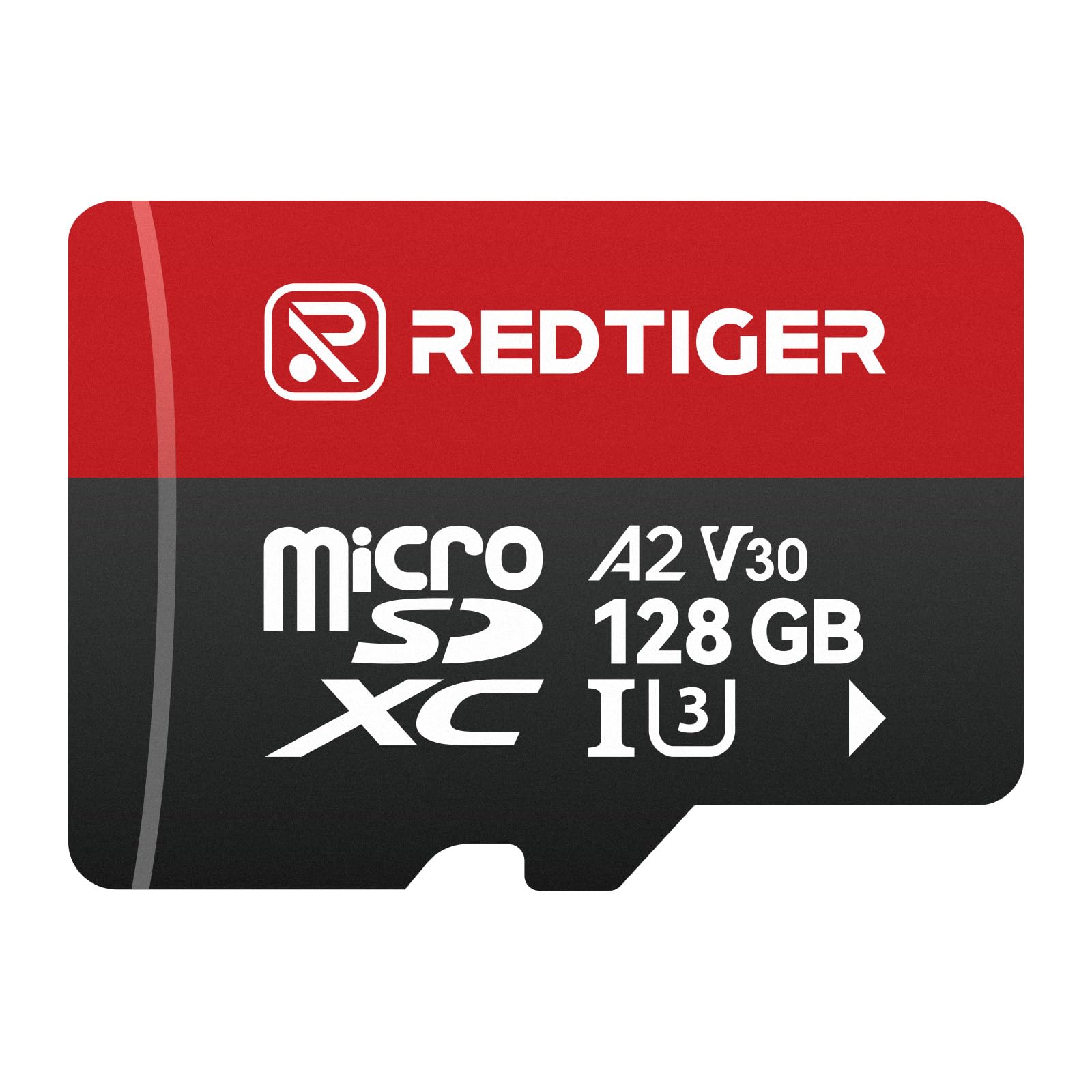 REDTIGER Scheda Micro SD ad alta Velocità da 128 GB con Adattatore, MicroSDXC UHS-I classe 10, U3, V30 A1, Supporto per Dash Cam e Registrazione Video 4K