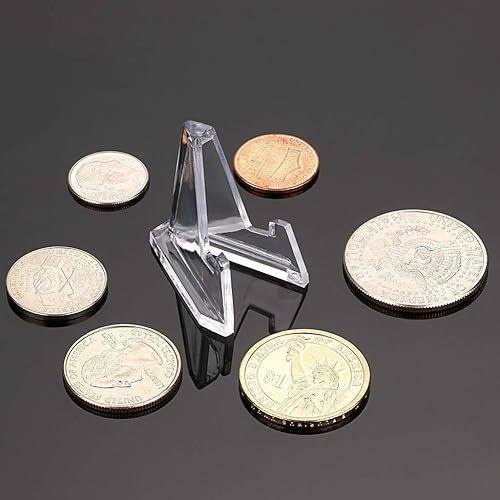 Vista 22 de Hipiwe - Soporte de caballete de acrílico transparente para exhibir monedas, Air-Tite, monedas, relojes de bolsillo, cápsulas, medallas