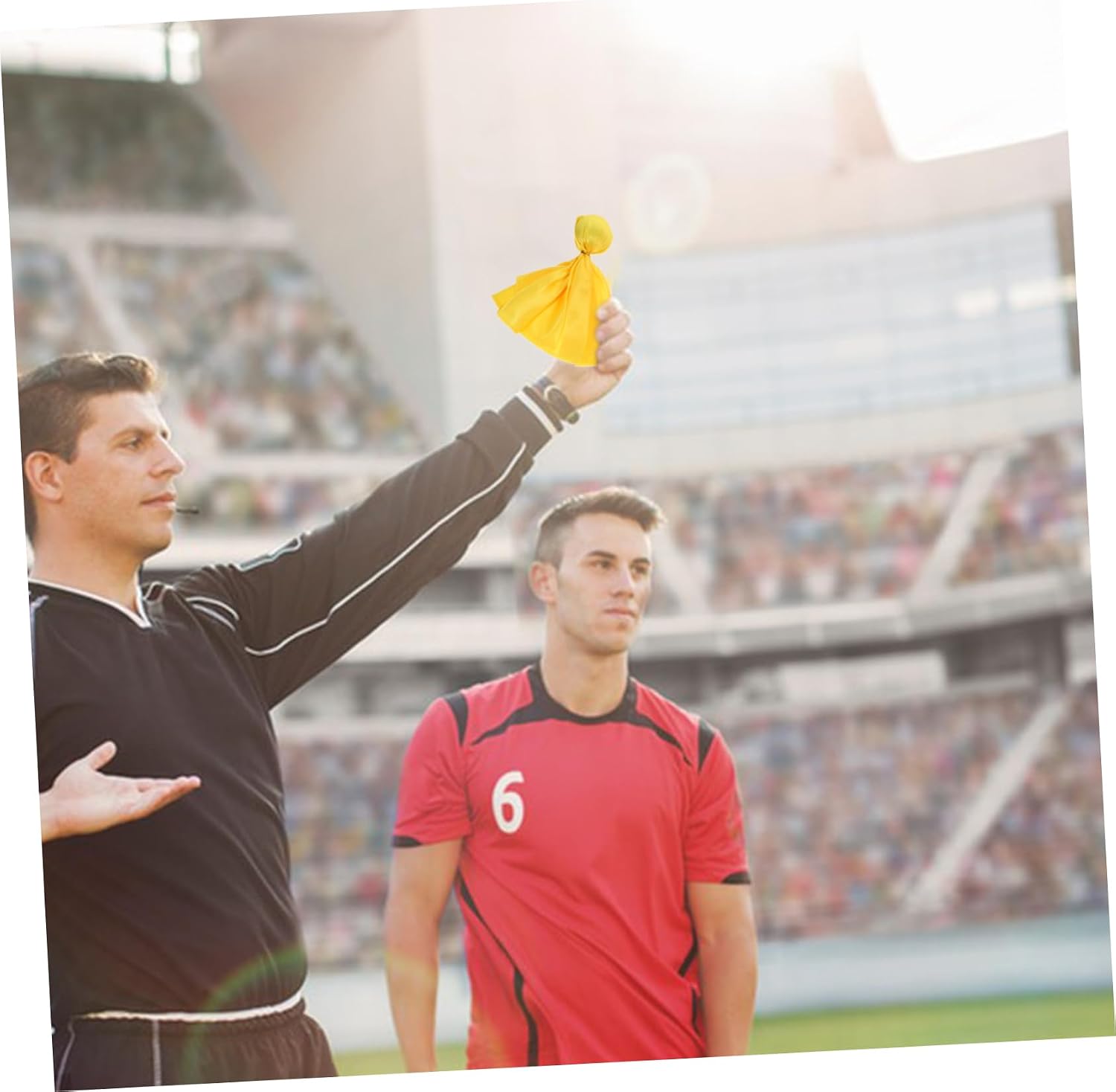 Yardwe 6pcs Soccer Rugby Penalty Flag Professional Sports Referee Props Football Game Accessory Bright and Durable