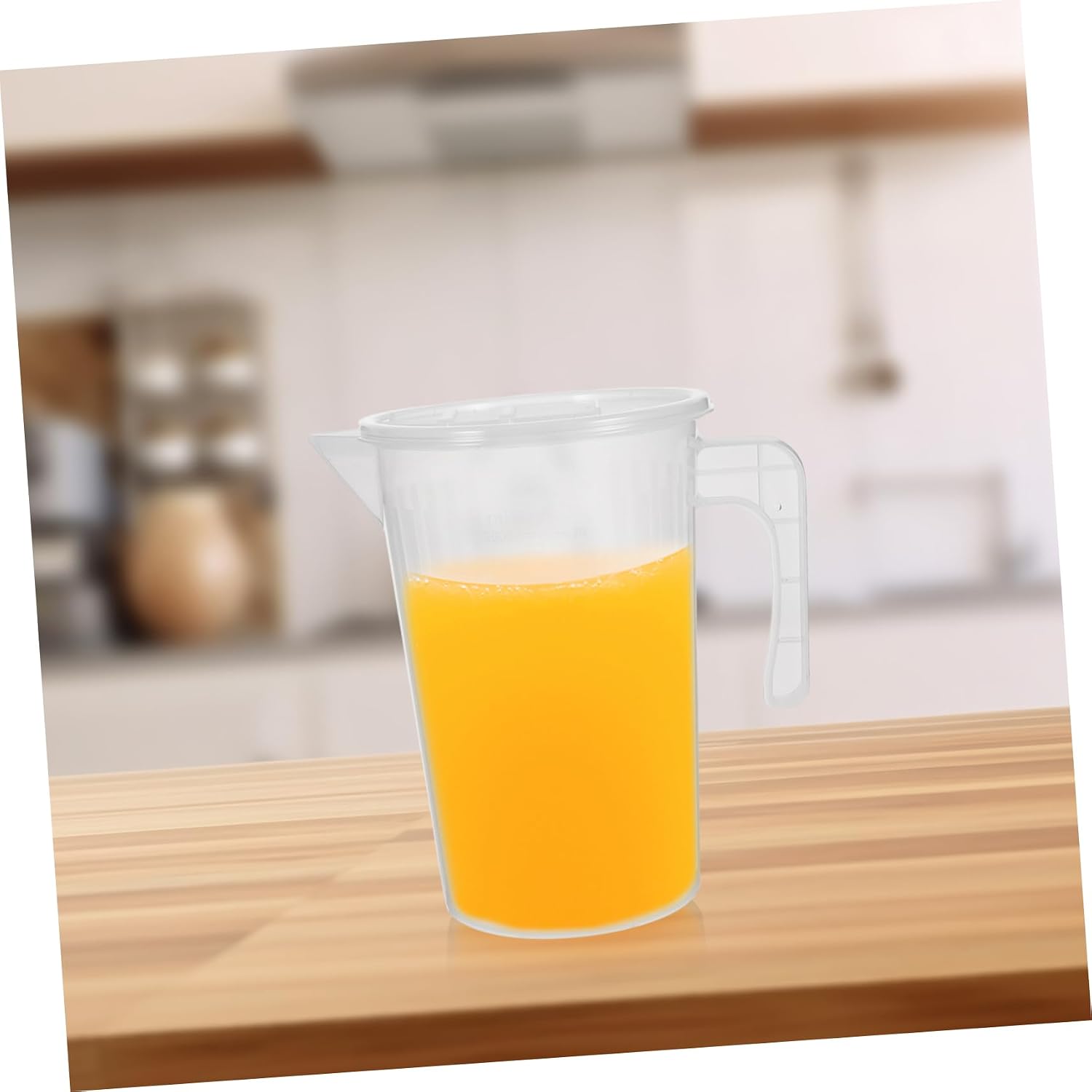 Cabilock Plastic Measuring Jug Lid Dual-scale Liquid Beaker Lightweight Break-resistant Container for Kitchen Cooking and Outdoor Use