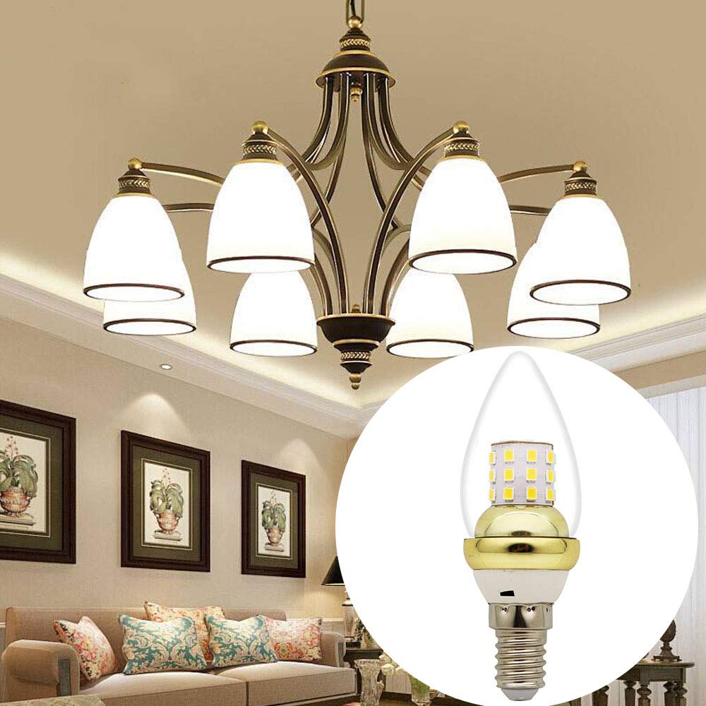 5 W E14 filamento LED incandescente C35, 2700 K – 3000 K blanco cálido, ultrabrillante, 450 lm, no regulable, lámpara rústica, estilo filamento transparente (20 piezas)
