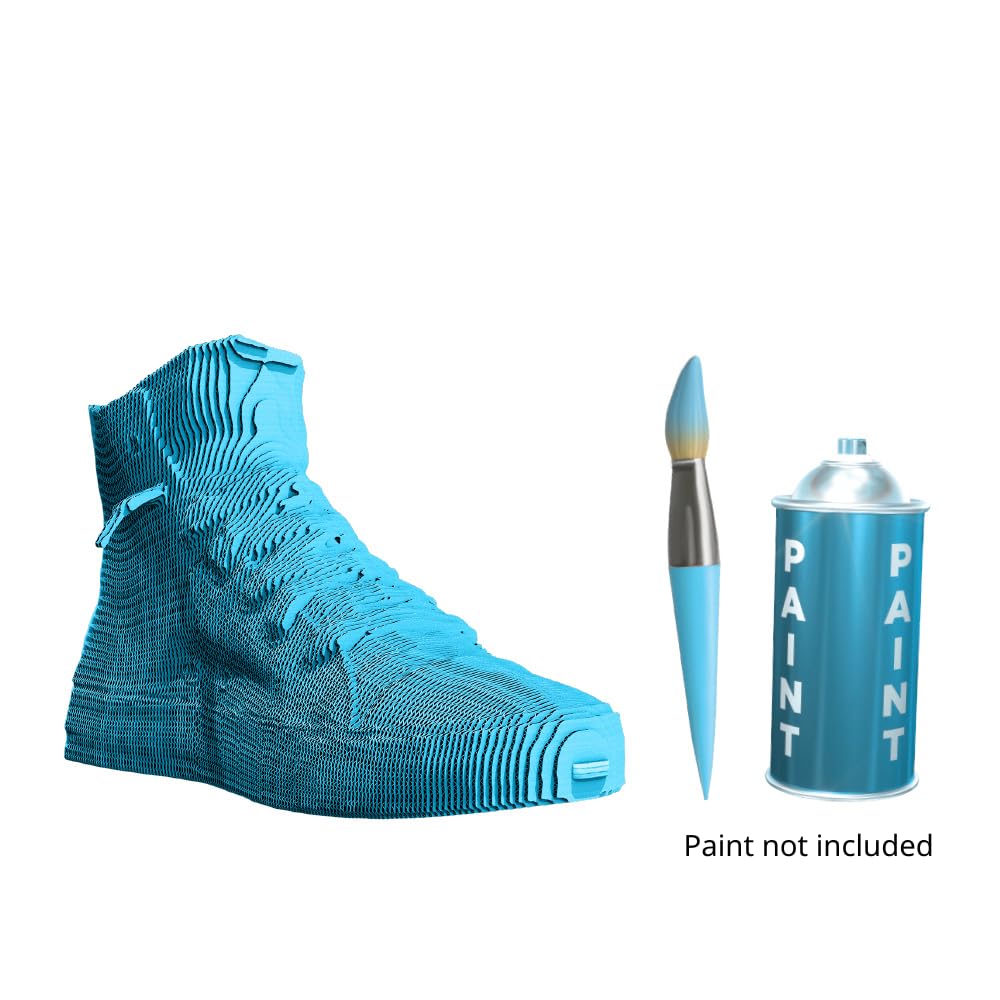 Sneaker Schuh 3D-Puzzle aus Karton – Skulptur-Bausatz | 160 Teile, 14 × 10 × 24 cm – Bastelset aus recycelter Pappe zum Stecken & Bemalen, für Jugendliche & Erwachsene, Geschenkidee