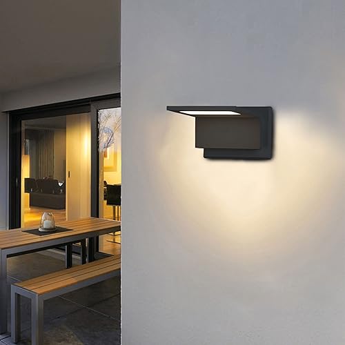 Miniatura 9 de Lustrlach Luz de porche al aire libre, accesorio de pared exterior moderno LED para puerta delantera con IP54 impermeable para jardín, patio,