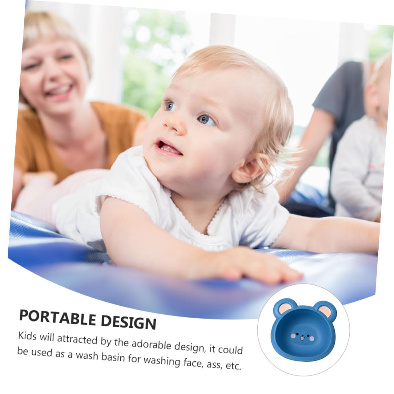Toddmomy Eco-Friendly Boys and Girls Face Basin Portable Wash Basin Adorable Cartoon Design