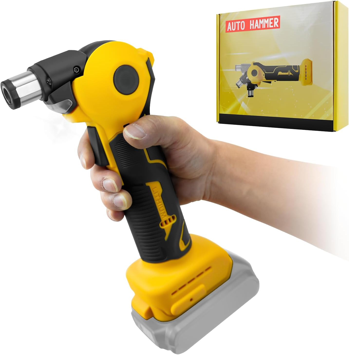 Cordless Palm Nailer for dewalt 20V Battery, Auto Hammer with Magnetic Head,0-90° Adjustable Auto Hammer for One-Handed Use, for Framing & Joist Hangers(No Battery)