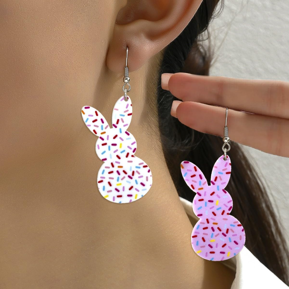 Cute Cartoon Easter Rabbit Earrings Colorful Acrylic Easter Egg Bunny Chicken Carrot Dangle Drop Earrings Happy Easter Earrings for Women Holiday Jewelry Gifts - Image 4