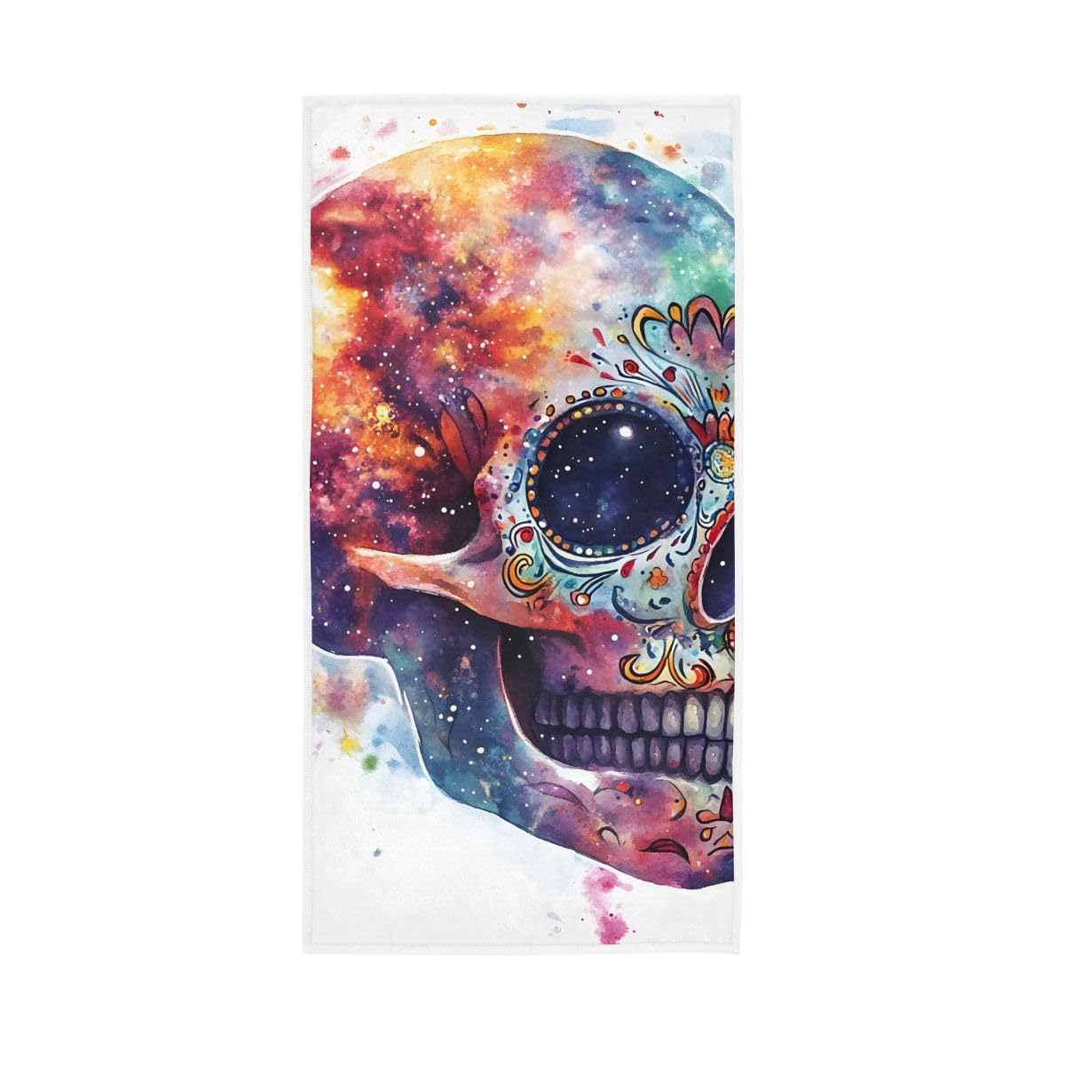 HUYGD Skeleton Watercolor Hand Towel, Hand Towels Cotton for Bathroom, Gym, Hotel, Spa 15 x 30 Inches