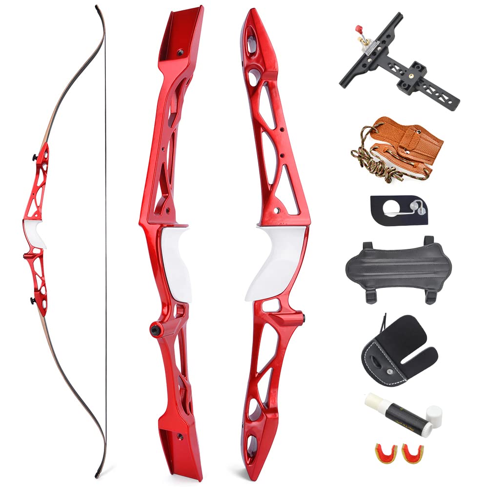 ZSHJGJR 66/68/70Inch Archery Takedown Recurve Bow Set Metal Riser Hunting Longbow Competition Athletic Bow Right Hand for Adult/Youth Hunting Shooting 12-40lbs