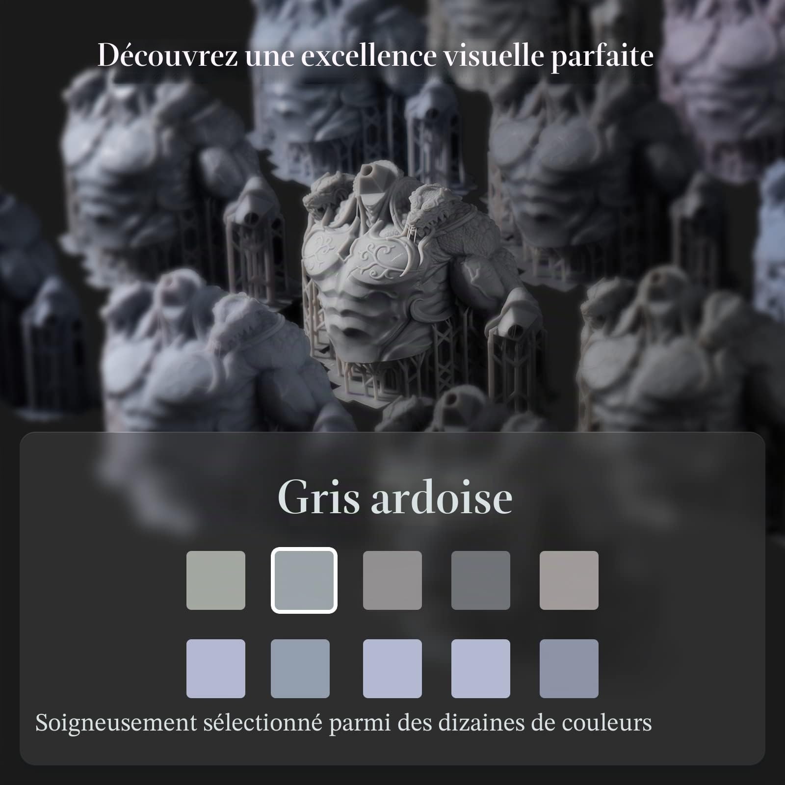 Conjure résine standard pour imprimante 3D, faible retrait et haute précision, résine photopolymère à durcissement rapide 405 nm, pour imprimantes résine LCD/DLP/MSLA, gris, 1000 g