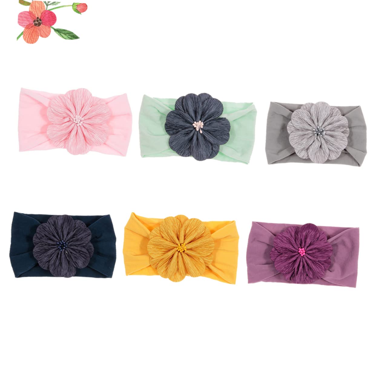 12 Fasce Per Con Fiori Per Ragazze Fasce Per Bambini Colorate Per Fiori Divertenti