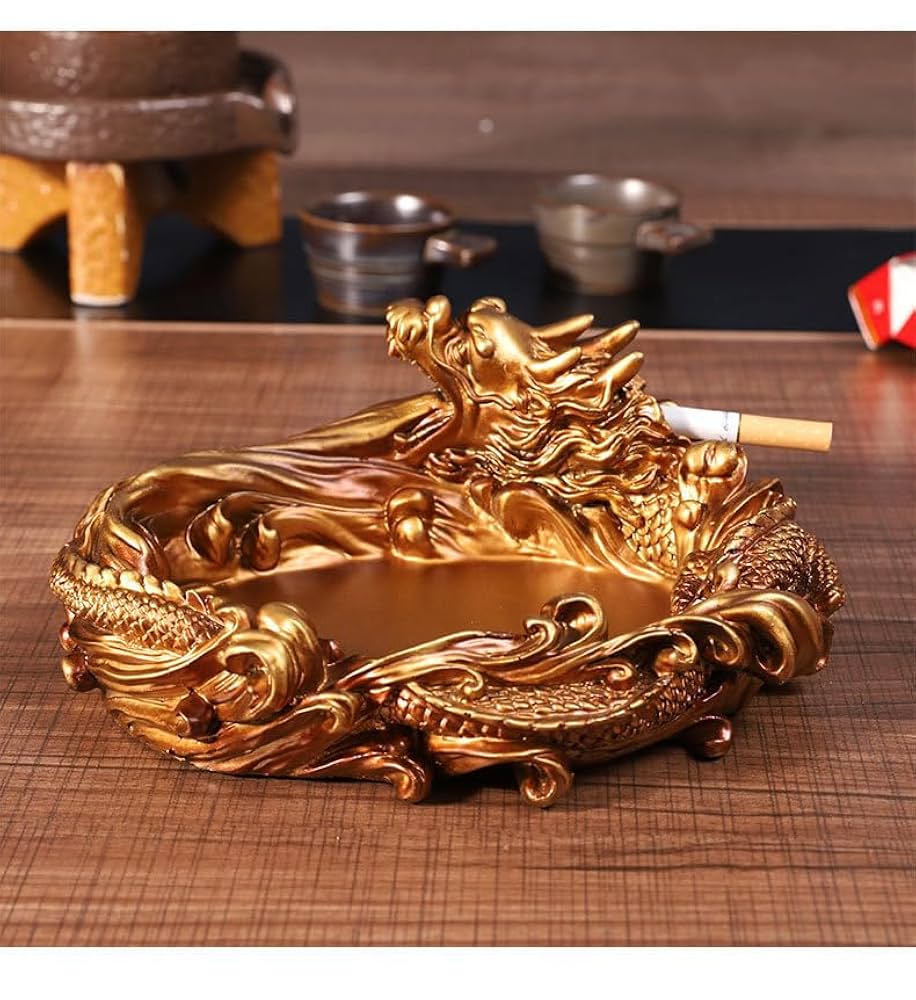 Amazon.co.jp: 限定品工芸品臥龍灰皿置置物1009-YS-40D